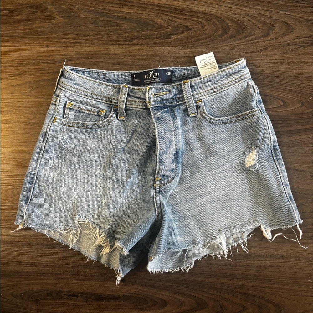 Hollister Women's Frayed Jean Shorts - Light Blue